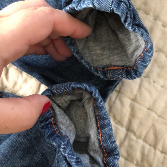 Zara soft jeans with suspenders 12/18M & 2/3T - Picture 6 of 8